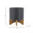 8" Planter W/ Wood Stand, Matte Gray-1816954188