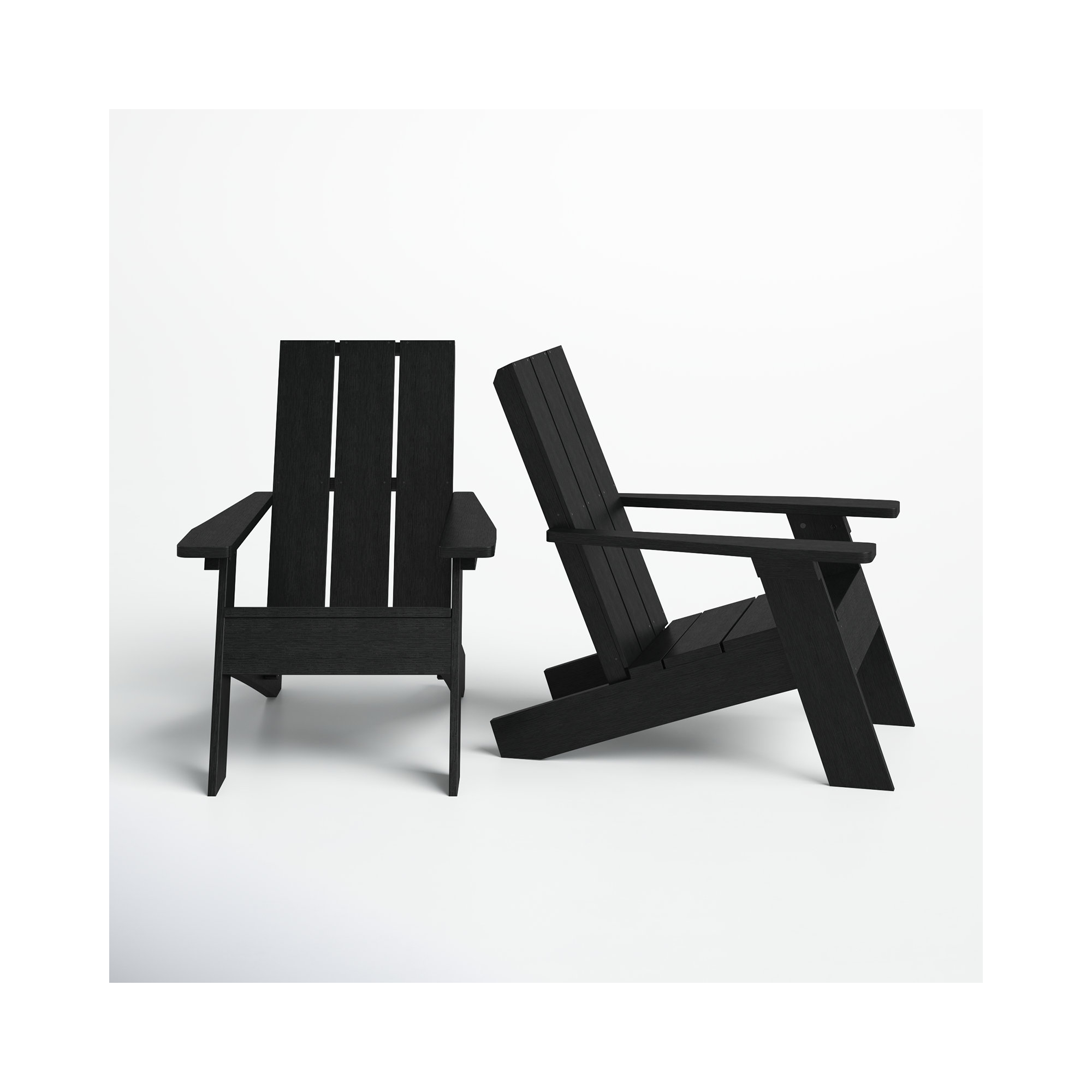 Byrnes Outdoor Adirondack Set, Black