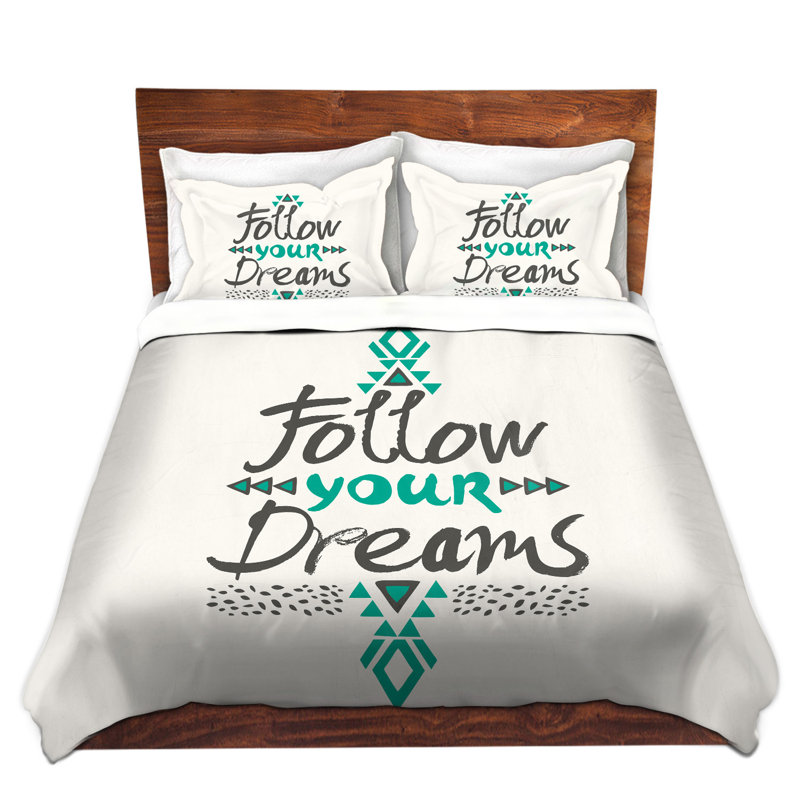 Ensemble de housse de couette suivre vos rêves, 1 housse de couette grand + 2 taies standards
