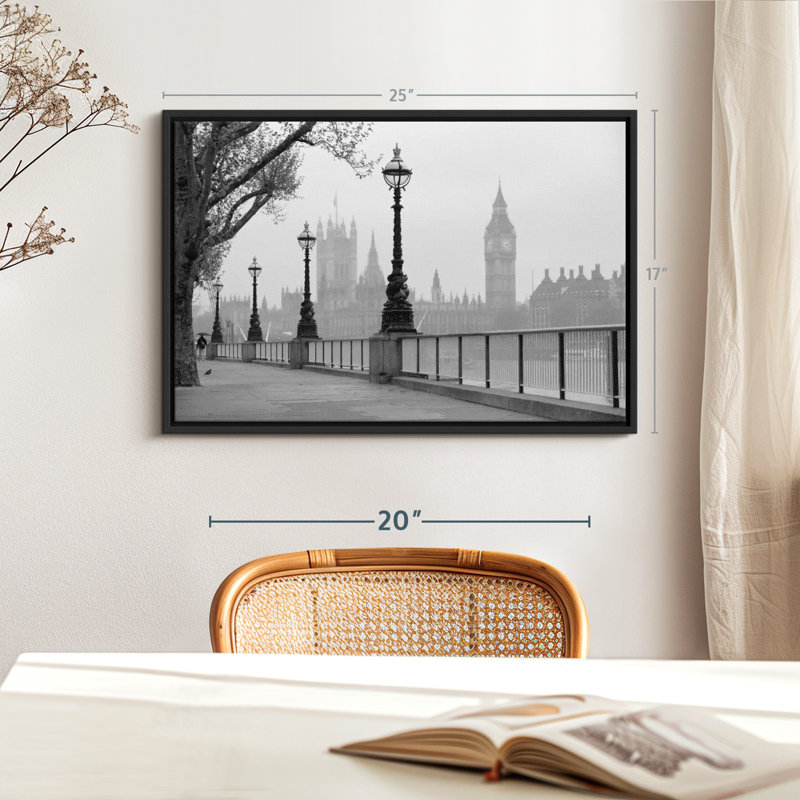 «London Black and White Wall Art», H 25 po x l 17 po