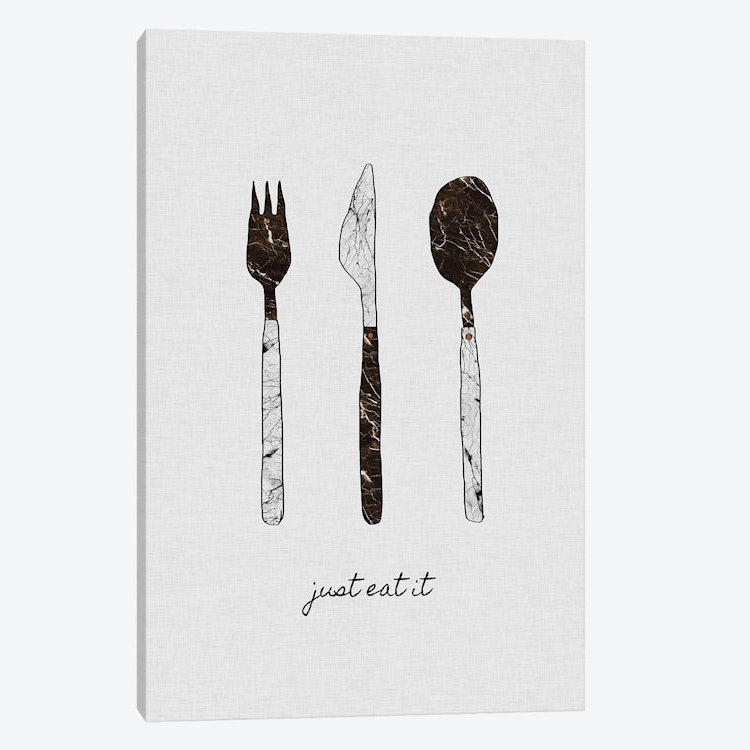«Just Eat it», impression sur toile, H 26 po x l 18 po x P 1,5 po, Pas de tapis, Toile tendue