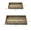 Ensemble de 2 plateaux emboÃ®tables texturÃ©s, structure en MDF, simili cuir vÃ©gÃ©talien, flanelle