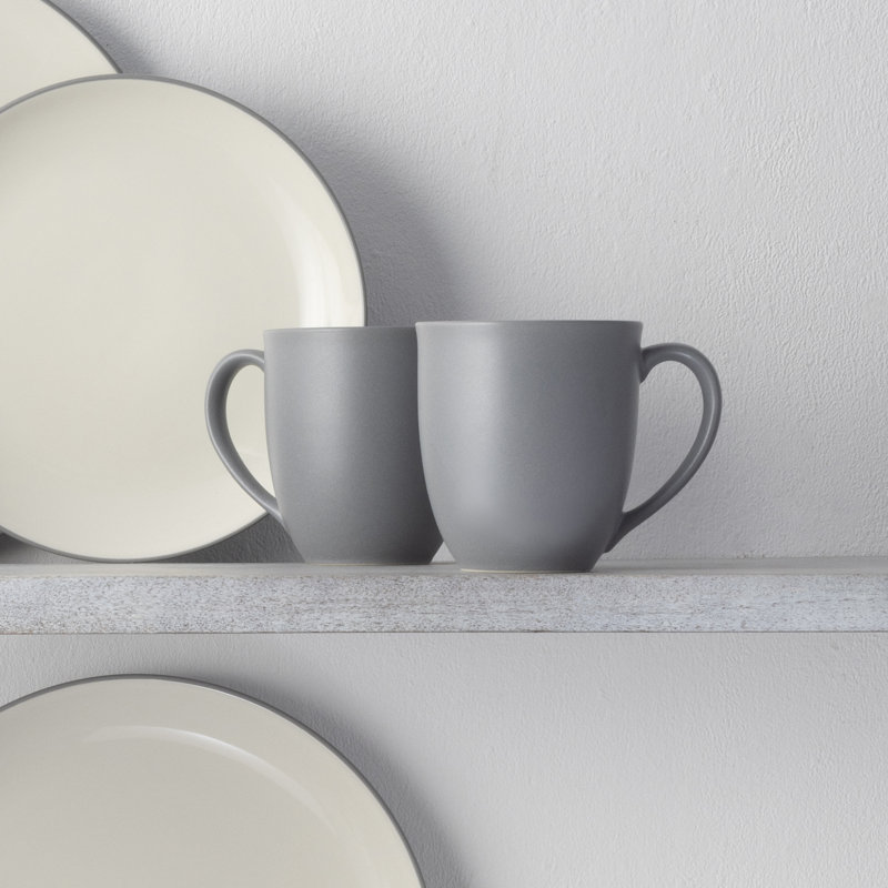 Noritake Colorwave 16-Piece Coupe Dinnerware Set, Service for 4, Slate
