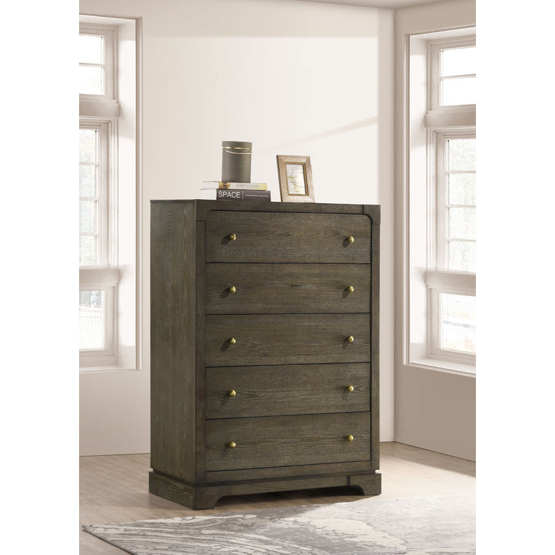 Commode 5 tiroirs czupka cacao foncé