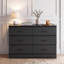 Commode moderne à six tiroirs à bords biseautés-129474290