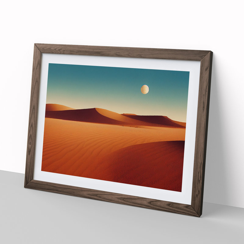 XH1022-6080X Modern Desert 1 Piece Single Picture Frame Wall Art, 34cm H x 46cm W x 2cm D, Walnut