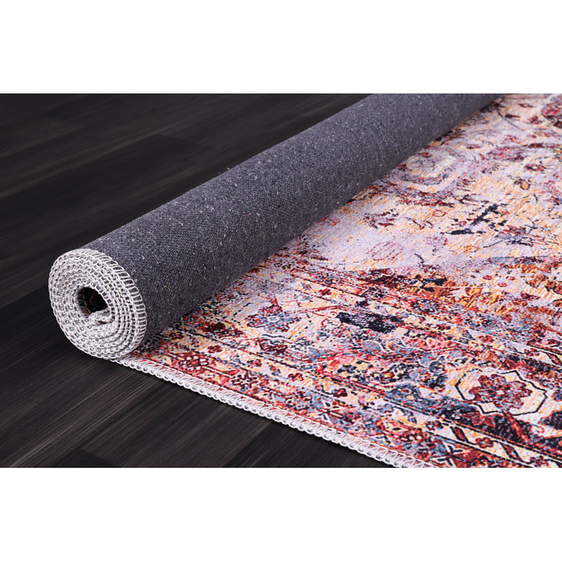 Vintage Look Cotton and Chenille Flatweave Area Rug, 160 cm round