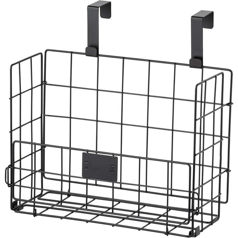 Over The Door Organizer, 3 Pack, Hanging Or Wall Mounted Metal Wire Basket, Spice Rack Bathroom Cabinet Closet Laundry Pantry Door Organizer, Wall Baskets, Durable Easy Assembly, Black
