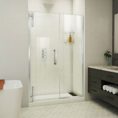  DreamLine Ascend 48 - 49 inch W x 72 inch H Frameless Pivot Shower Door in Chrome