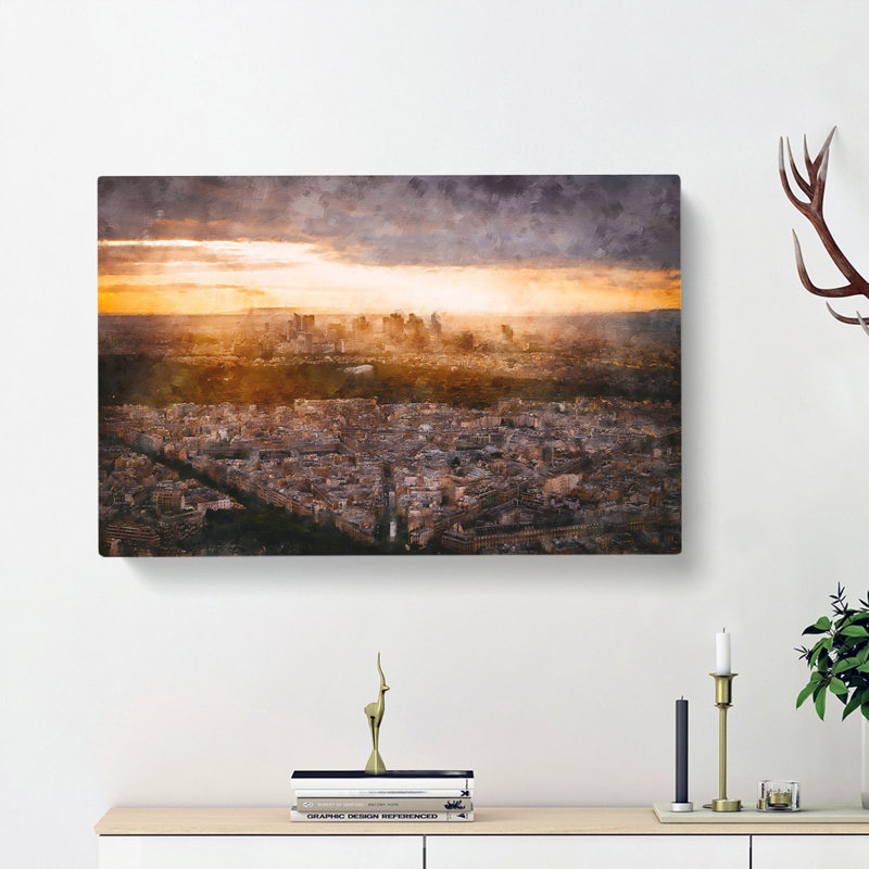 The Paris Skyline in France - Wrapped Canvas, 40cm H x 60cm W x 3cm D