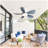 29 Lnch Small Ceiling Fan Flush Mount 5 Reversible ABS Blades With LED Dimmable Light