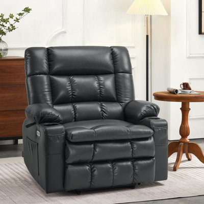 Small Dual Motor Power Recliner Lift Chair Infinite Position, Heat and Vibration Massage, Fabric