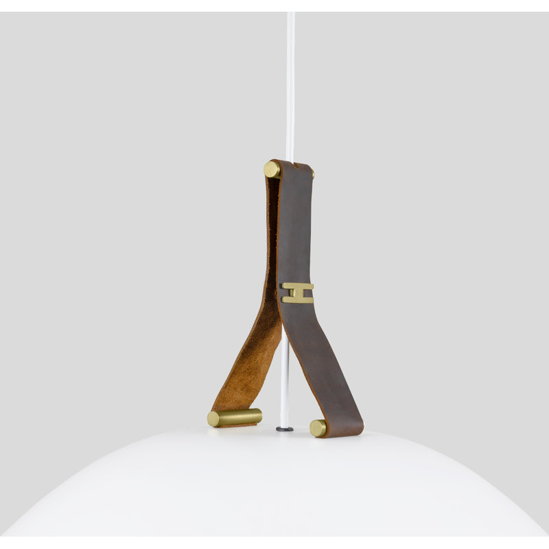Volo 18" LED Pendant, Brown, Brushed Brass/White, 2700K
