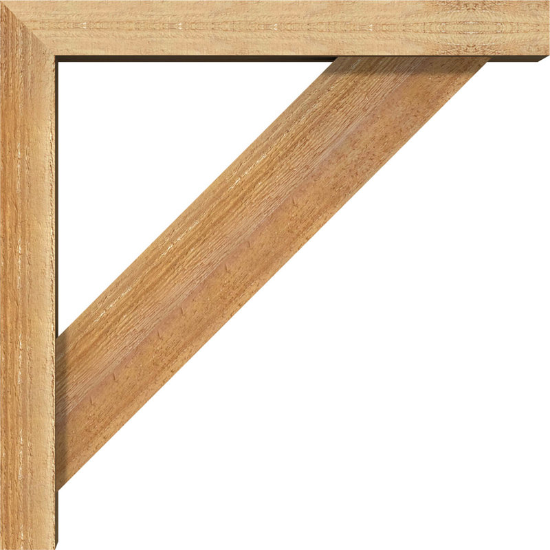 Traditional Block Bracket w/ Offset Brace, 20 x 20, 4"W Western Red Cedar (Rough Sawn)