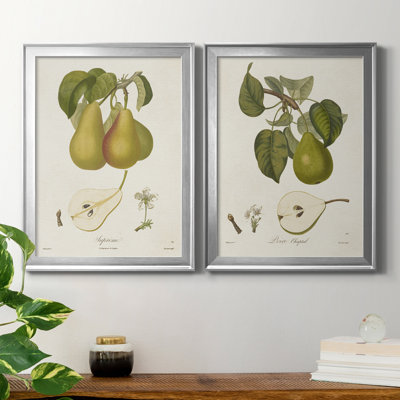 Vintage Pears V - ensemble de 2 impressions encadrées sur toile