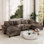 Canapé modulaire de 158 po, canapé surdimensionné en forme de U avec repose-pieds, canapé profond à 6 places avec coussin décoratif