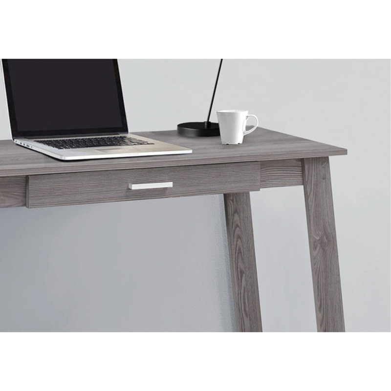 Bureau d'ordinateur, bureau personnel, ordinateur portable, tiroirs de rangement, bureau, stratifié gris, contemporain, moderne