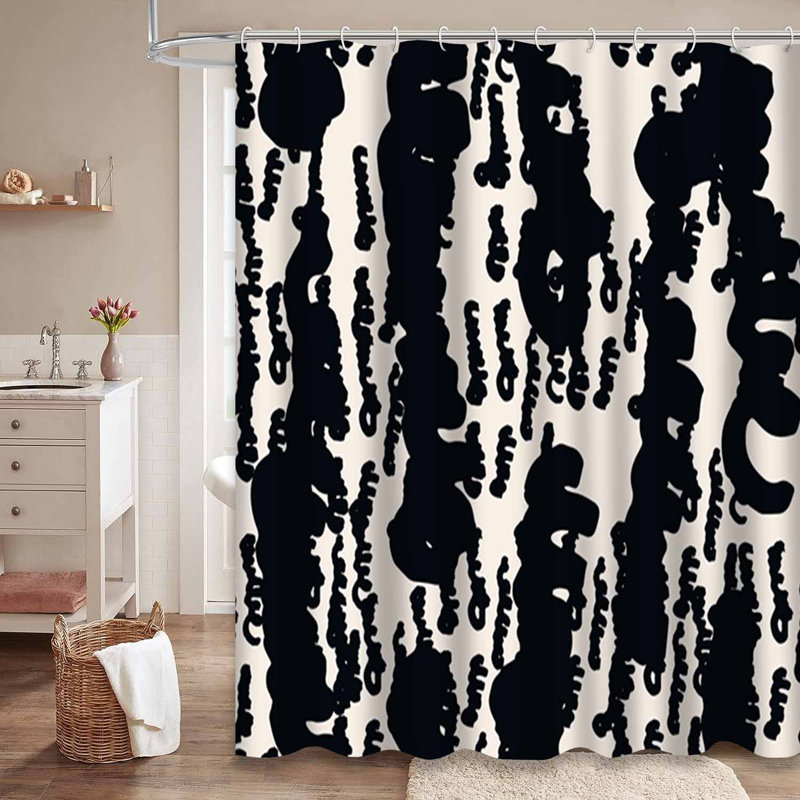 Rideau de douche blanc imperméable, rideaux de douche pour la salle de bain avec 12 crochets, 72" L x 84" W