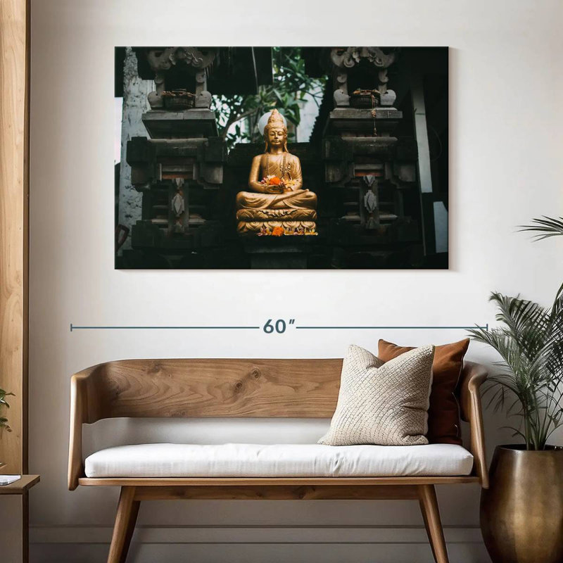 Bouddha Adella méditant en Indonésie, H 32 po x l 48 po