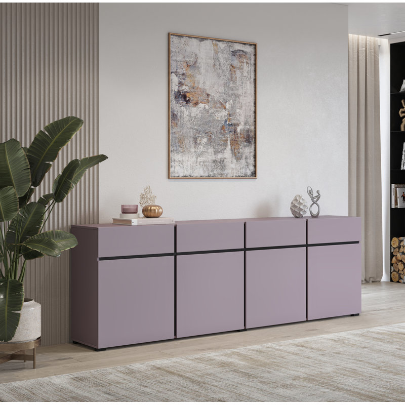 Nettie 225cm W 4 - Drawer Chest of Drawers, Grey