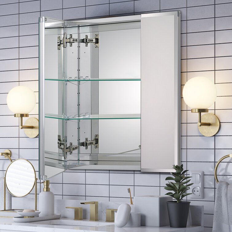 Bathroom Medicine Cabinet with Single Mirror Door and Adjustable