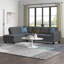 Console avec porte-gobelets - Canapé d'angle gris anthracite - 2 pièces