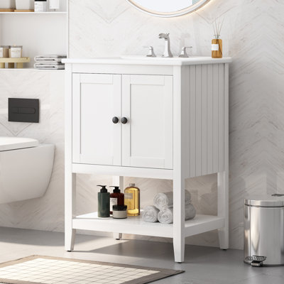 Modern Bathroom Vanity with Open Style Shelf