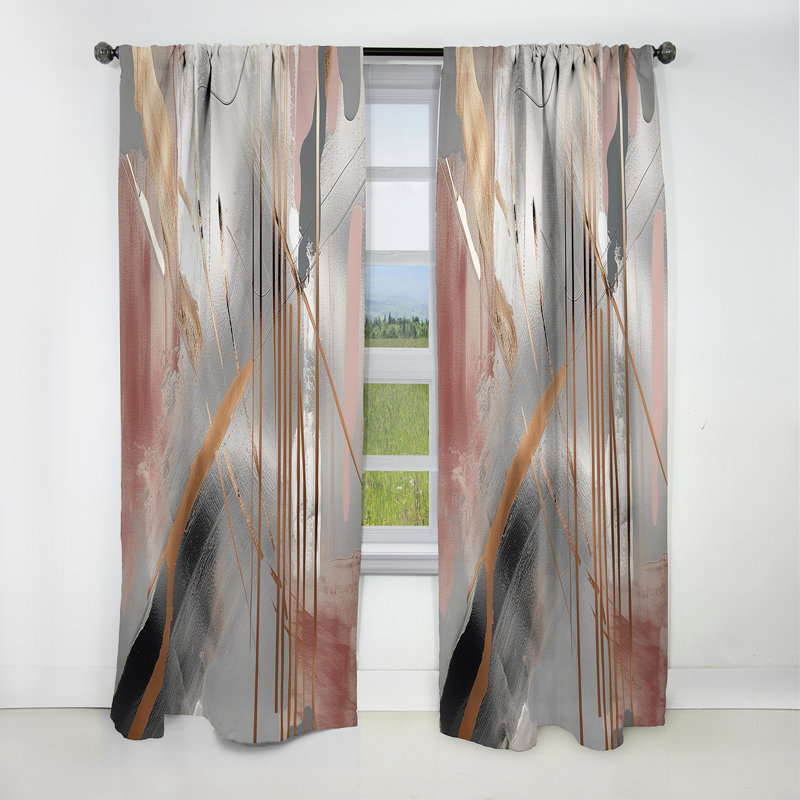 Danette - Abstract Marble Marble Blackout Curtain - 1 Panels, 52" W x 108" L