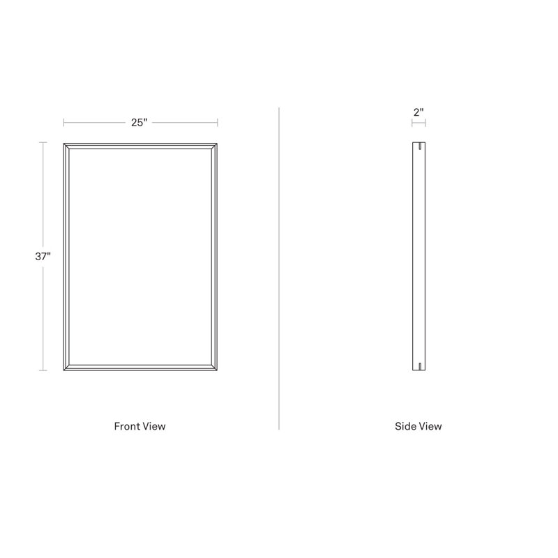Mode Rectangle Solid Wood Mirror, Walnut
