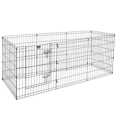 Parc pour chiots - enclos d'exercice pliable en métal - huit panneaux de 24 po x 24 po - enclos intérieur / extérieur pour chiens ou petits animaux par PETMAKER