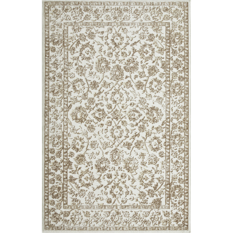 Tapis d'intérieur en polypropylène tissé à la main Raashid, Rectangle 3 pi 3 po x 5 pi 3 po
