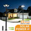 Lampadaire solaire extérieur de 42 cm (16,5 pouces) avec mât en acier de 3 m (10 pieds), 648 DEL, étanche IP65, détecteur de mouvement, télécommande-1292735887-1304666922