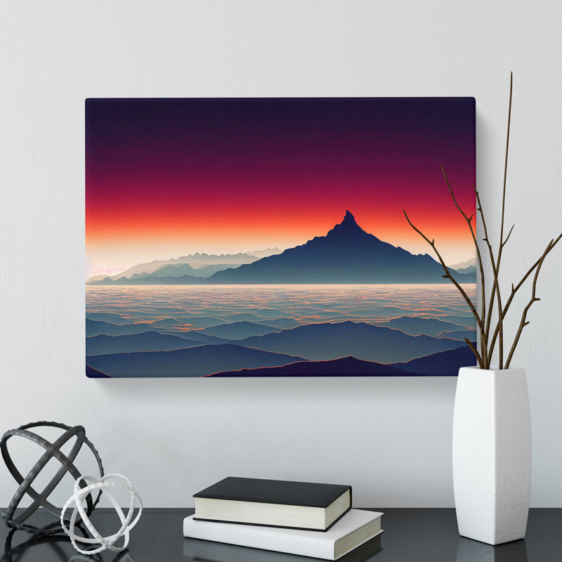 Cosmopolitan Mountain Sunset - Wrapped Canvas Print, 35cm H x 50cm W x 3cm D