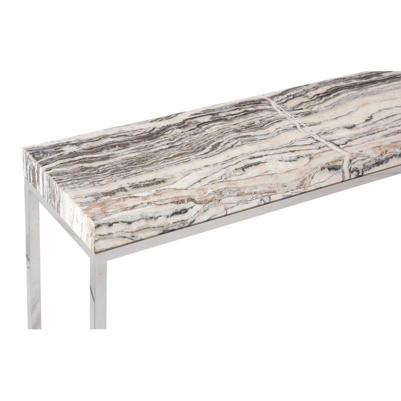 Onyx Console Table, Stainless Steel