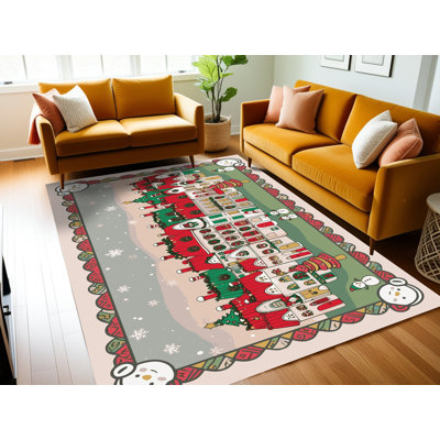 Tapis de vacances d'hiver de Noël lavable The Holiday Aisle®