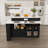 Kitchen Island With Extendable And Rotating Table, Wooden Kitchen Island With 4 Drawers-218395875