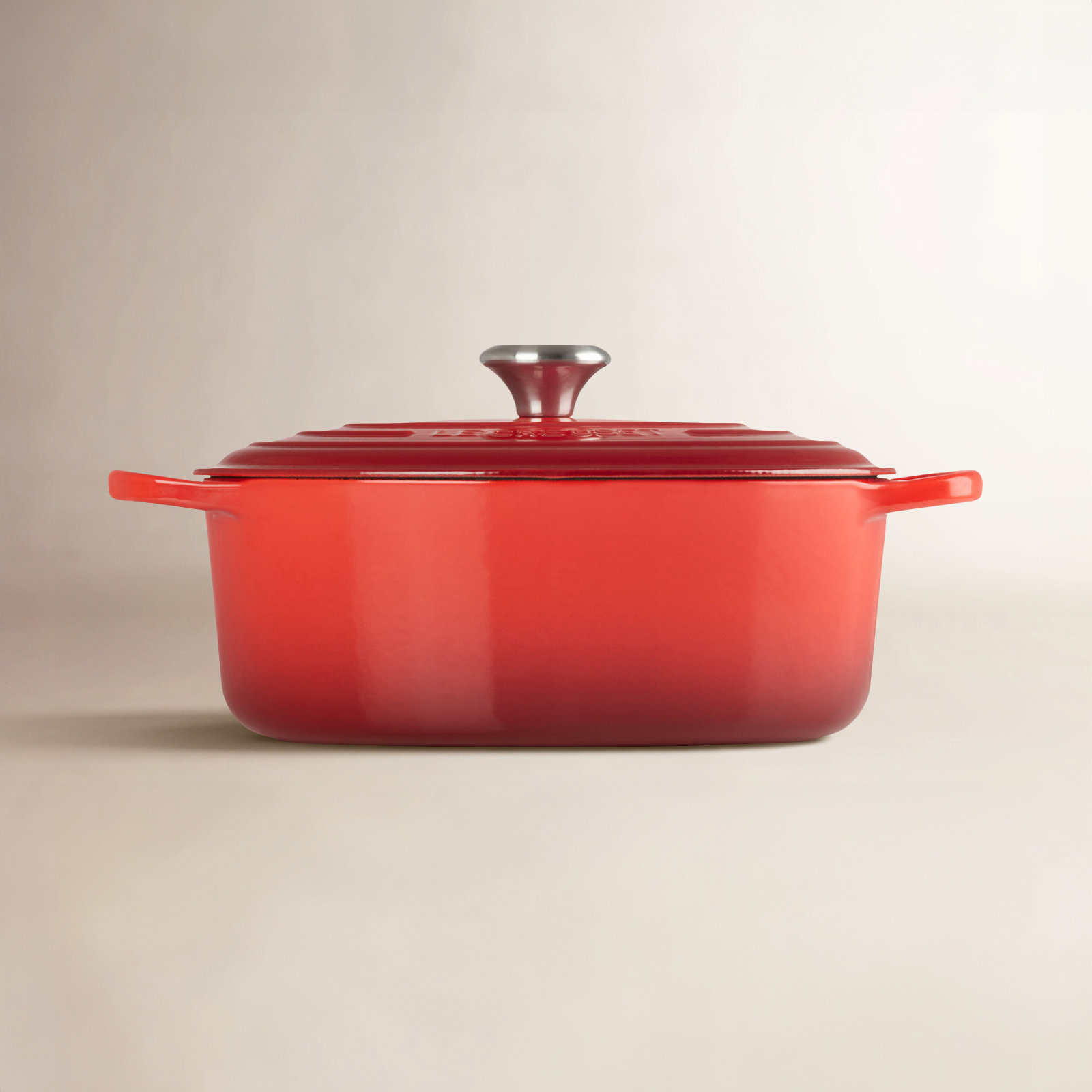 Enameled Cast Iron Oval Dutch Oven, 2.75 quarts, Cerise