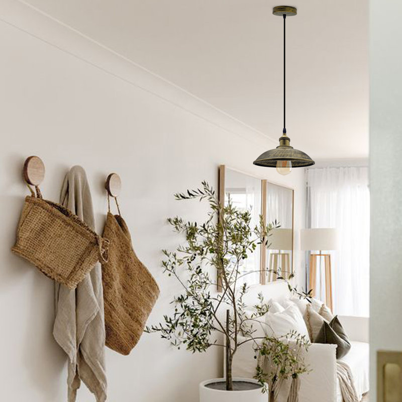 1 - Light Single Pendant, Brushed Brass