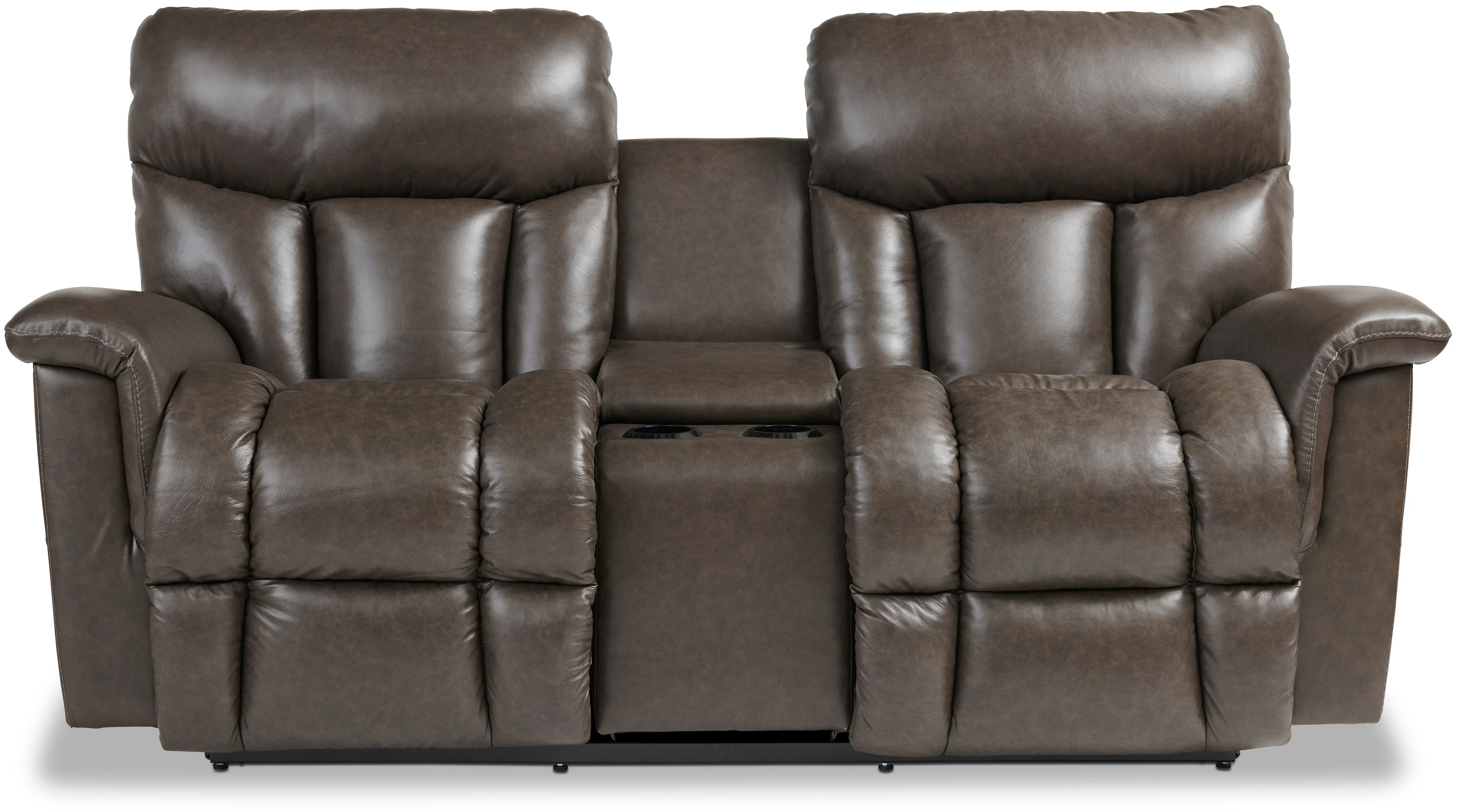 LaZBoy Mateo Leather Match Power Reclining Loveseat with Console and Power Headrests and
