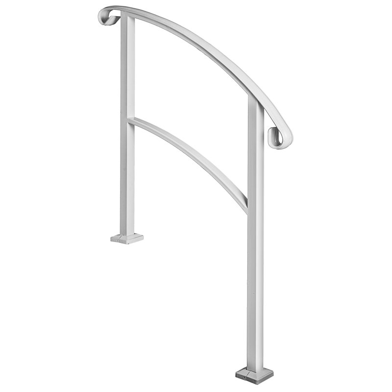 Matte White 3-Step Stainless Steel Outdoor Handrail Kit