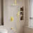 1-Spray Patterns 16 In. Dual Fixed And Handheld Shower Head With Bathtub Faucet 2.5 GPM In Brushed Gold