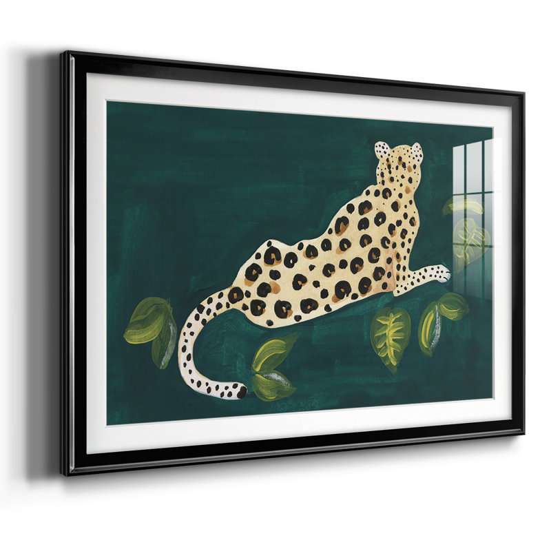 «Lethargic Leopard I», impression sur papier encadrée, H 27 po x l 39 po x P 1,5 po, Noir