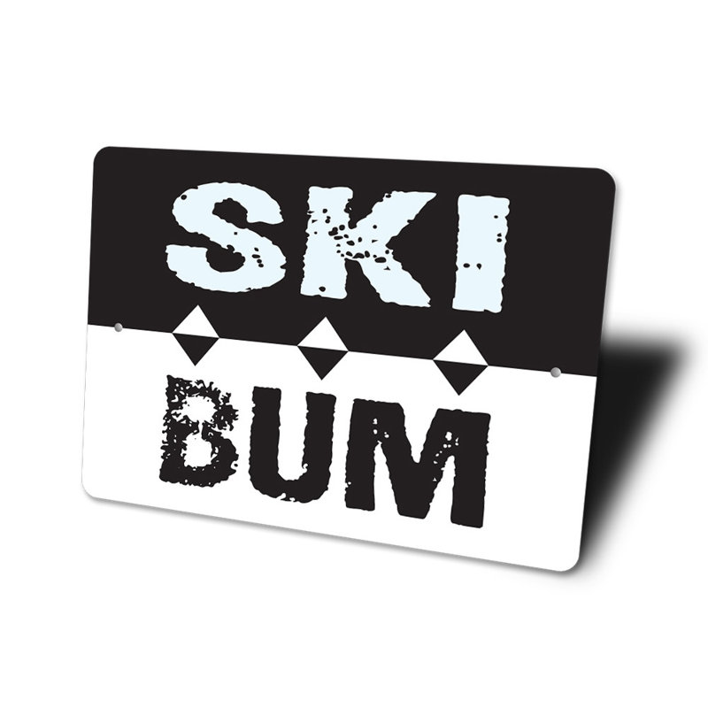 Panneau en aluminium Ski Bum, H 10 po x l 14 po x P 0,04 po