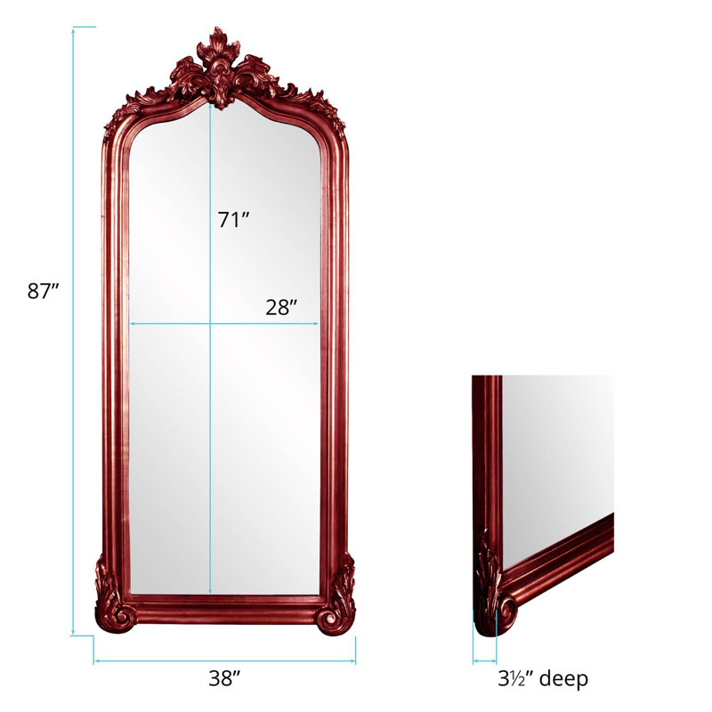 Mahar Wood Mirror, Burgundy