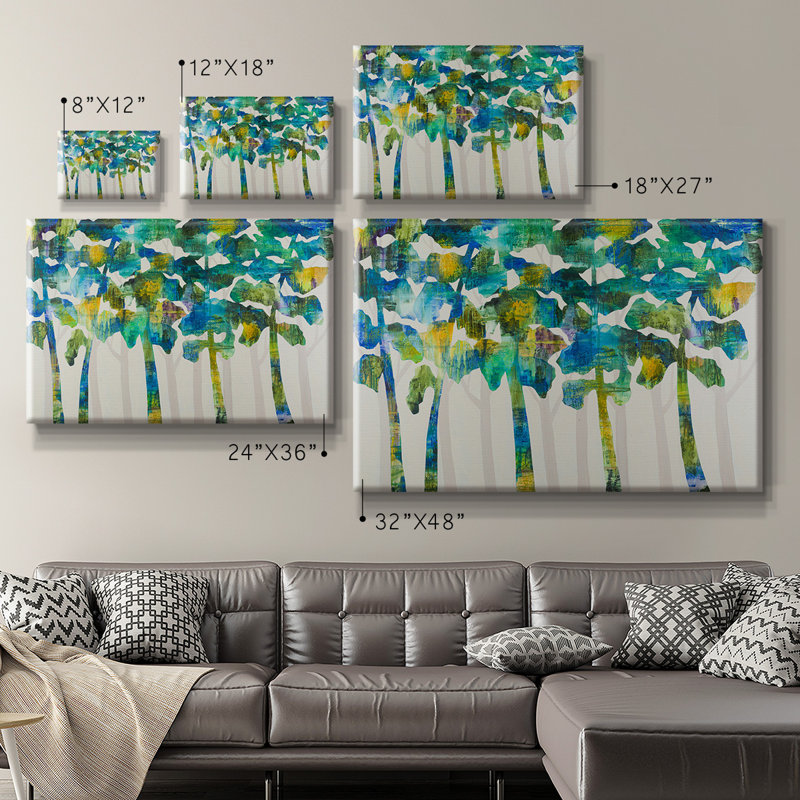 Tall Trees VII - Toile tendue avec châssis de qualité supérieure - prête à être accrochée, H 24 po x l 36 po