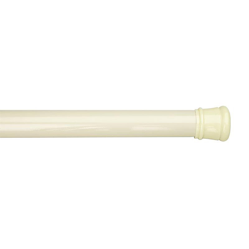 Beige Adjustable Tension Shower Curtain Rod 42-72 Inches