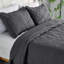 Ensemble de courtepointe pour lit très grand classique à motif floral floral (gris foncé 106 po x 96 po)-119238090-119238089