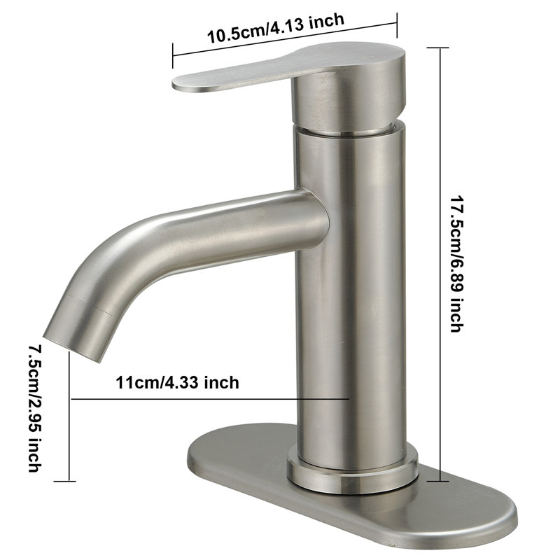 Single-Hole Single-handle Bathroom Faucet, Brushed Nickel