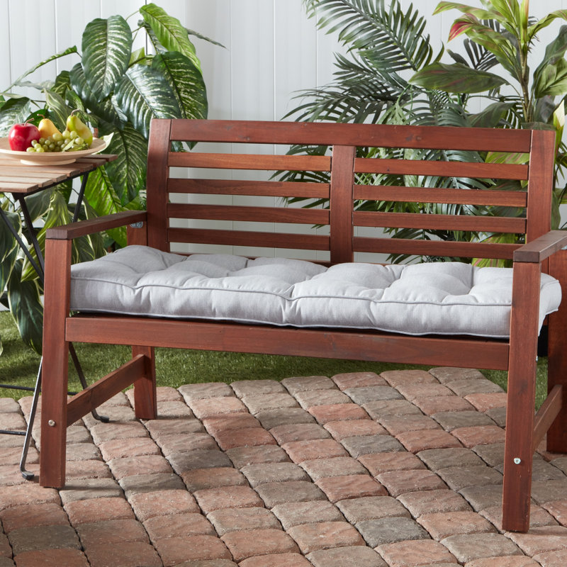 Sunbrella Outdoor Bench Seat Cushion, Canvas Granite
