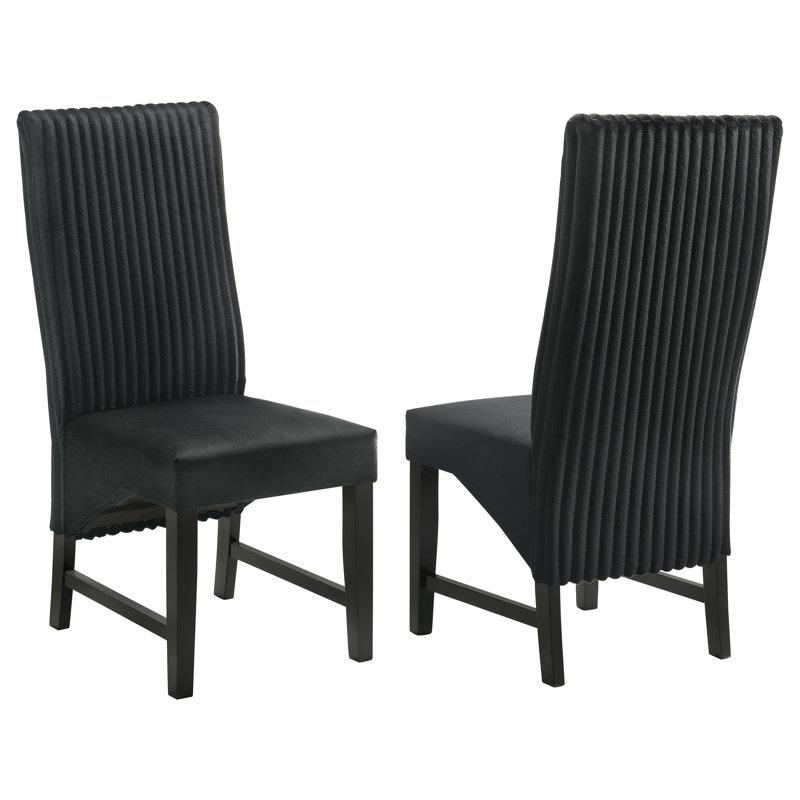 Chaise d'appoint rembourrée Barrand (ensemble de 2), Noir, noir, noir, noir